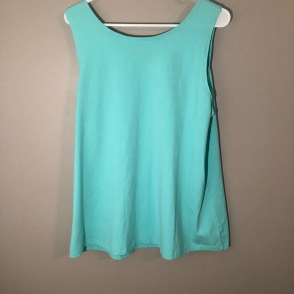 5/$20 Susan Graver Blue Tank Detailed  Neckline - Picture 5 of 7